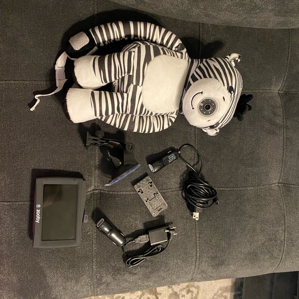Zooby zebra baby monitor. Like new. All parts included.Smoke/pet free home